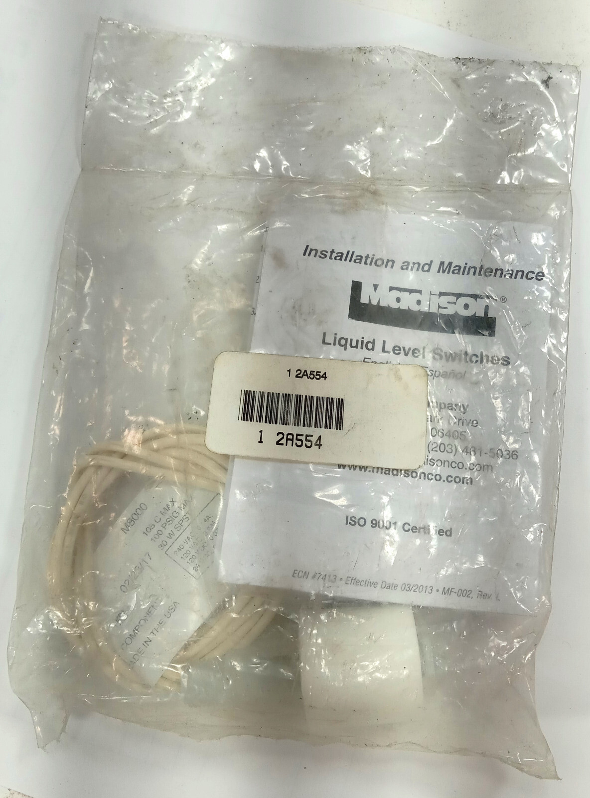 1 NEW MADISON 2A554 LIQUID LEVEL SWITCH NNB ***MAKE OFFER***