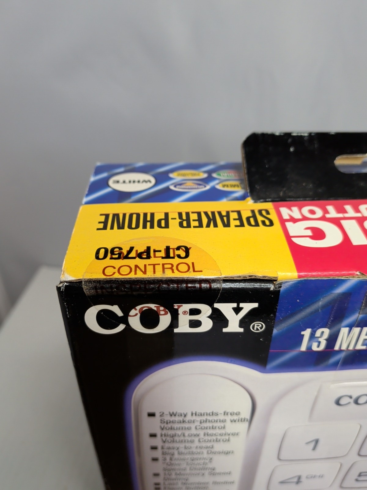 Coby CT-P750 Big Button Phone Speakerphone Brand New Old Stock S3