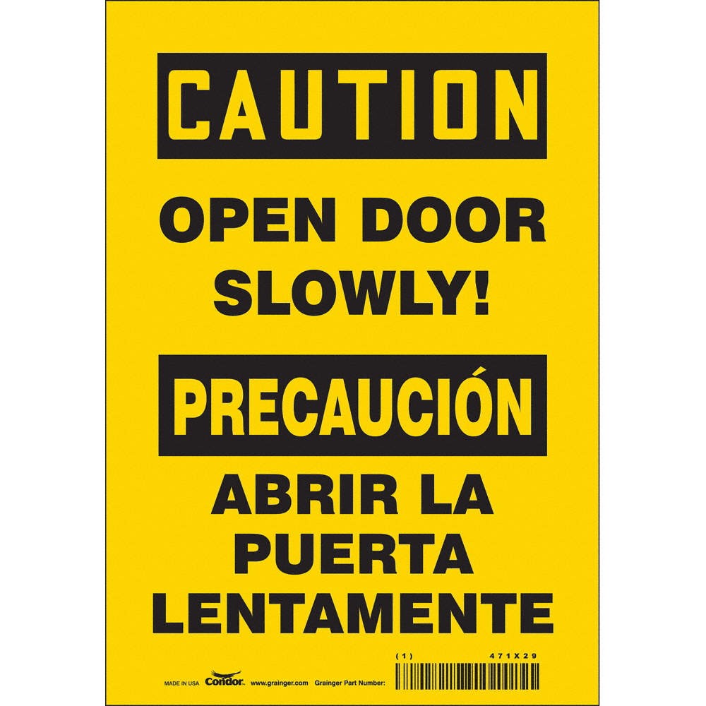 CONDOR 471X29 Safety Sign,10 in x 7 in,Vinyl 471X29
