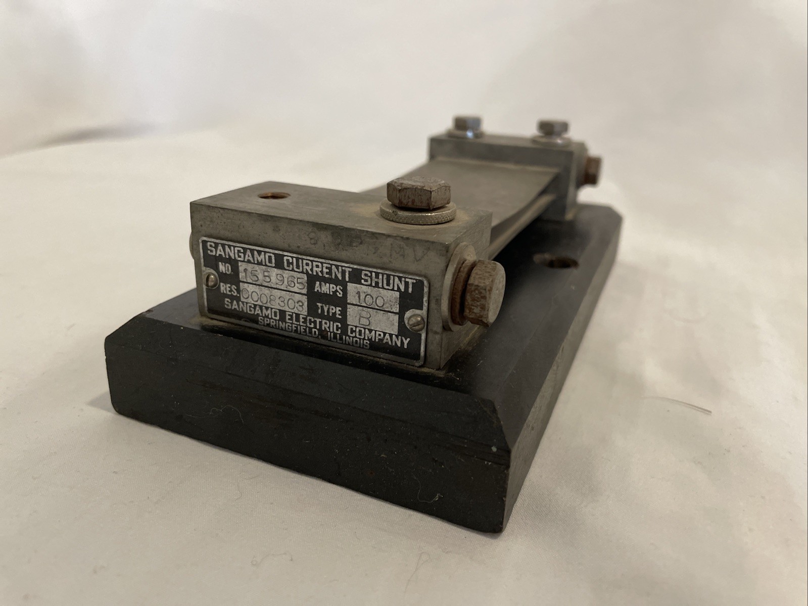 Sangamo Antique 100a 100 Amp Current Shunt + Base 100MV Industrial Elec Type B