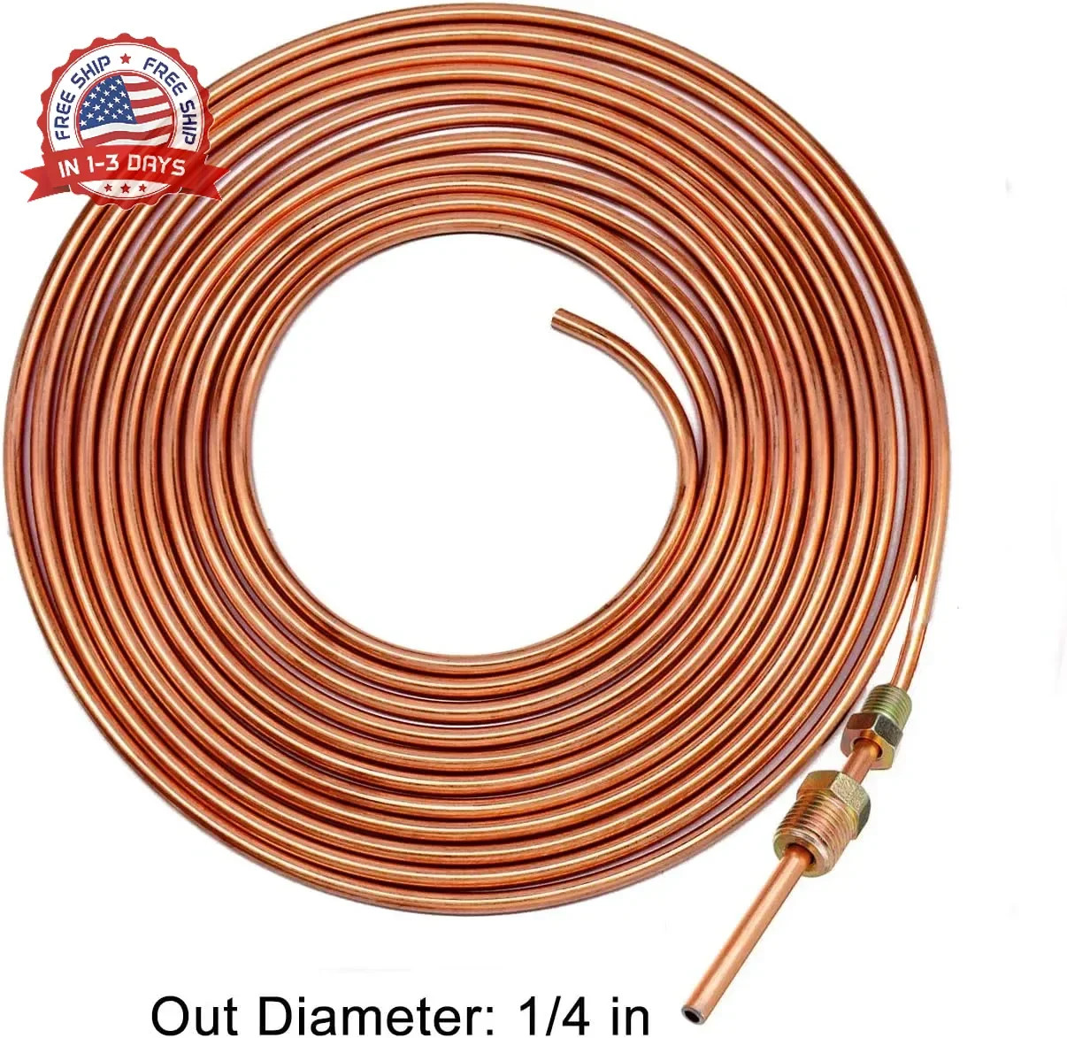 MuHize Brake Line Tubing Kit 1/4 inch 25 Feet Copper Coated Steel – Flexible Fue