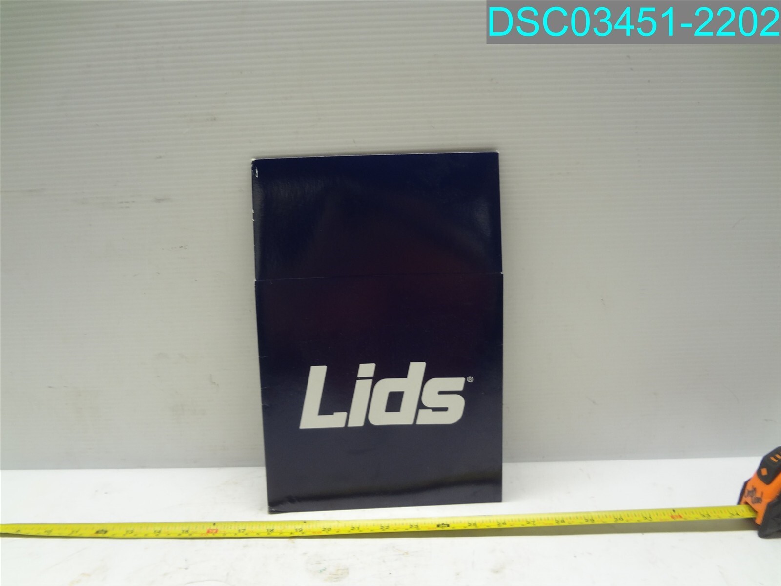 QTY=100: LIDS BOXES BLUE WITH WHITE WRITING 12-5/8″ X 8-1/2″