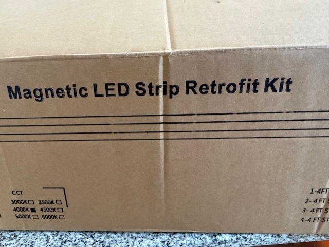 Magnetic LED Strip Retrofit Kit 36W 4000K 2×4-2 light strips and 1 driver