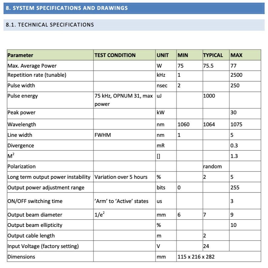 Spectra Physics VGEN Pulse on Demand MOPA Fiber Laser VPFL-ISP-POD-01040