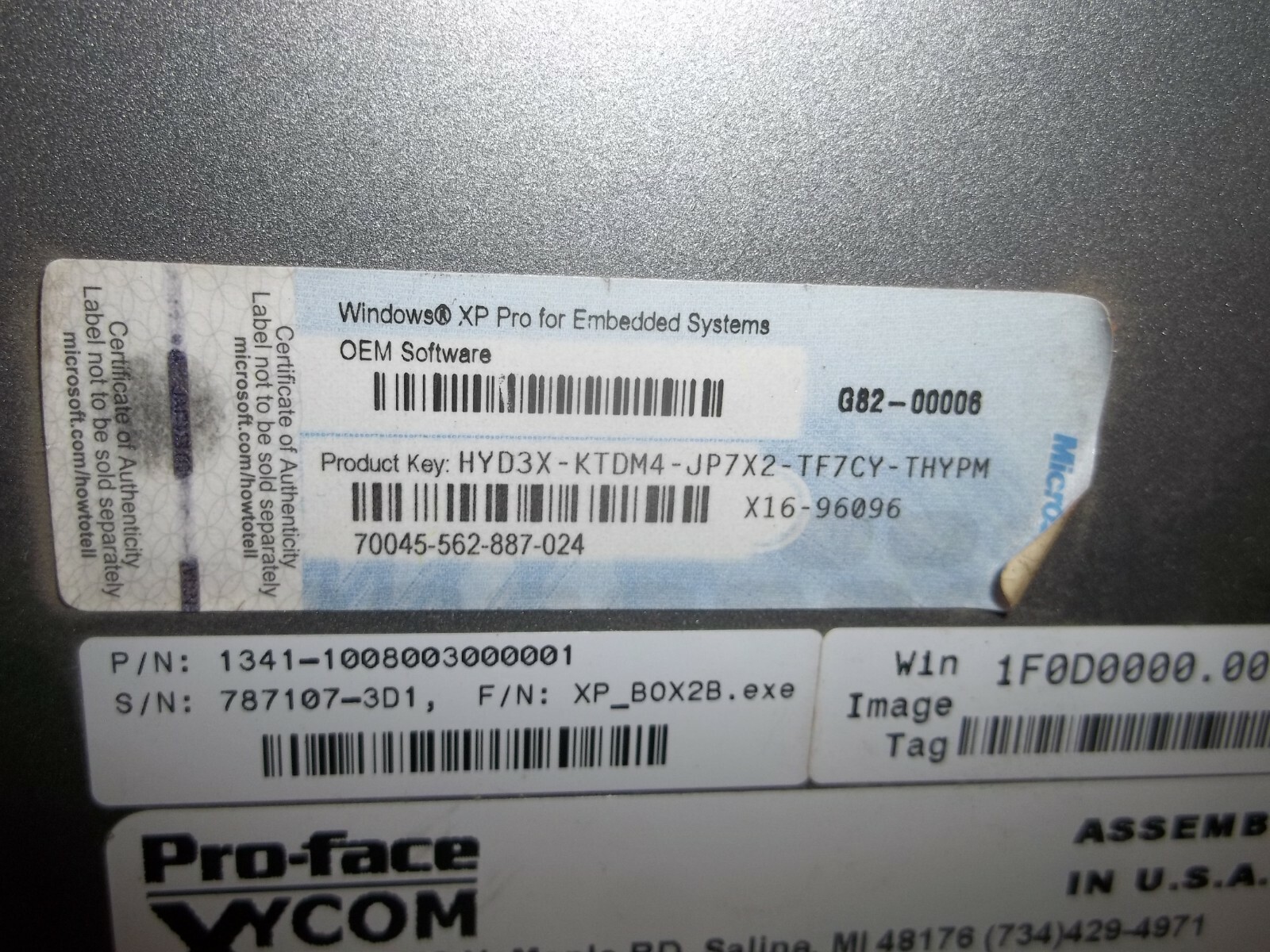 NIB PRO-FACE XYCOM MODEL 1341 EMBEDDED CONTROLLER PC 1.3GHZ FANLESS (693)