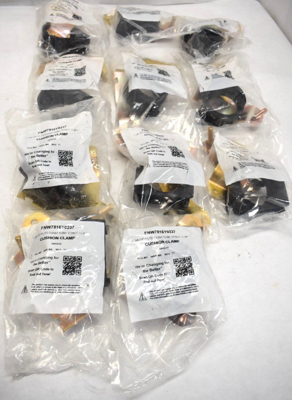 Lot of 11 Cush-A-Clamp 2-3/8″ Tube OR 2″ Pipe EC Cush-A-Clamp Channel Mounted