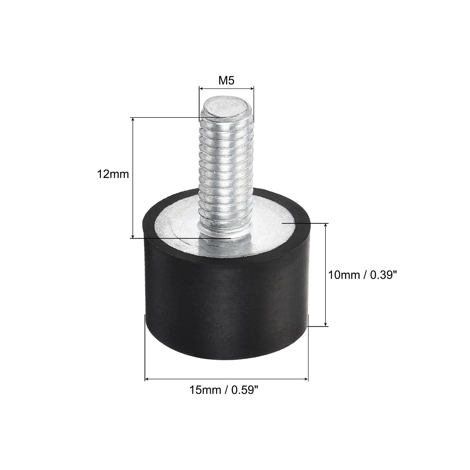uxcell M5 Rubber Mounts 6pcs Male Thread Vibration Isolator Shock Absorber fo…