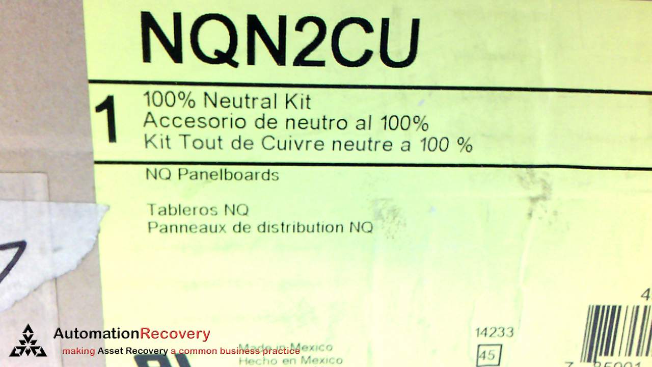 SQUARE D NQN2CU, NEUTRAL BAR KIT, 225 AMP,, NEW #212047