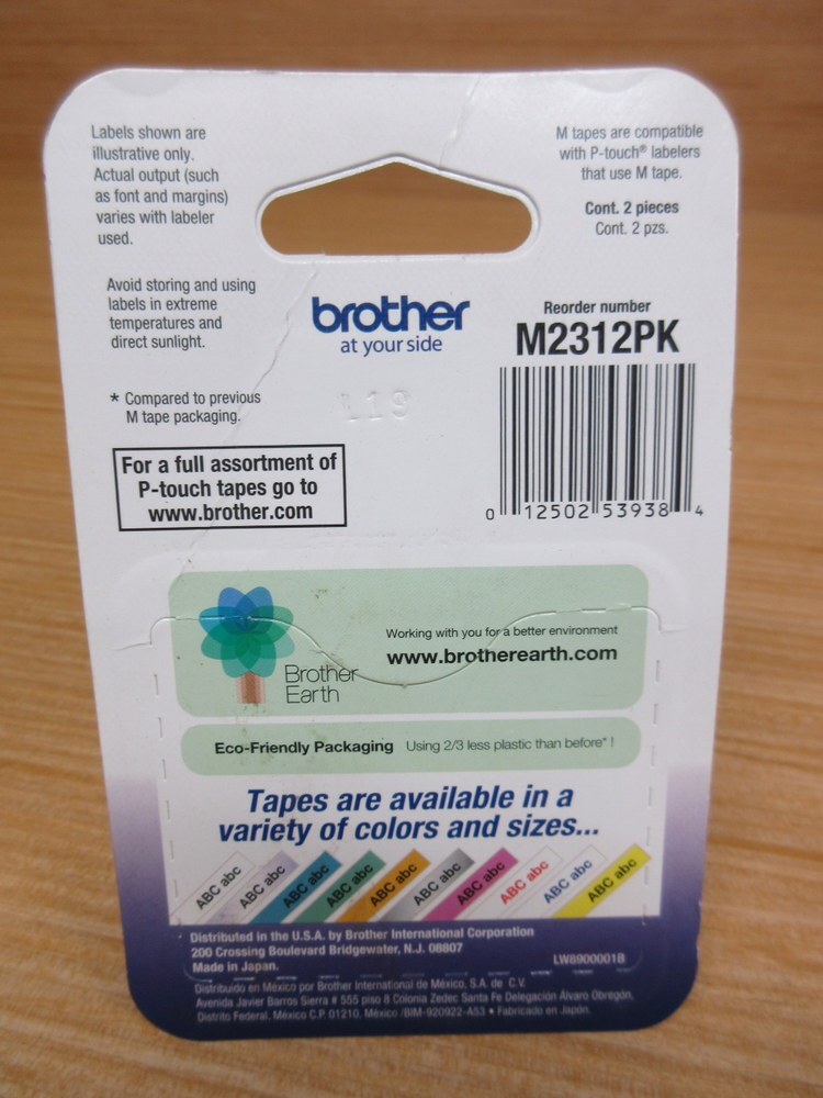 Brother M-2312PK P-Touch Label Marker Tape M2312PK (Pack of 4)