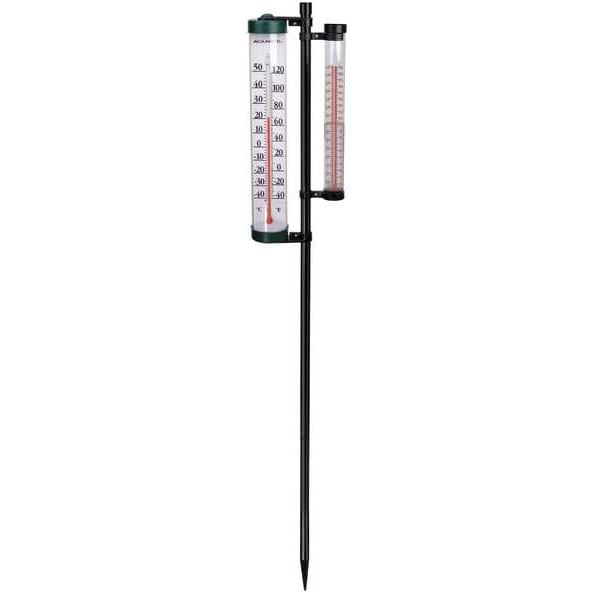 Acurite 02345A3 Post Mtd Rain Gauge/Thermometer