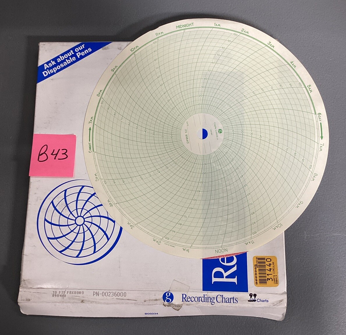 Graphic Controls PN-00236000 Recording Charts To Fit Foxboro 898413 (99 Charts)
