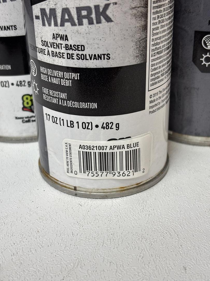(Lot of 4) Krylon Quik Mark A03621007 Apwa Solvent-Based Blue 17oz GHA-7
