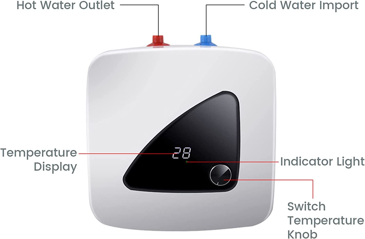 NEW 1500W 8L Electric Instant Hot Water Heater Storage Tank Bathroom Shower Sink