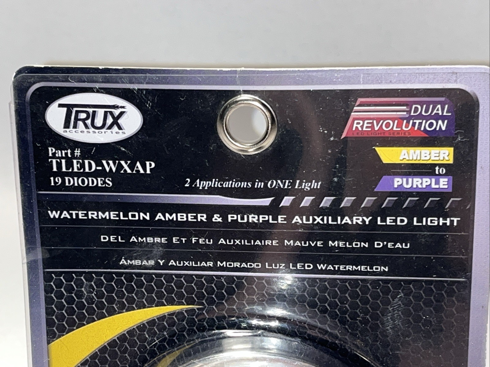 TLED-WXAP Dual Revolution Amber/Purple Watermelon LED w/Reflector Cup/Lock Ring