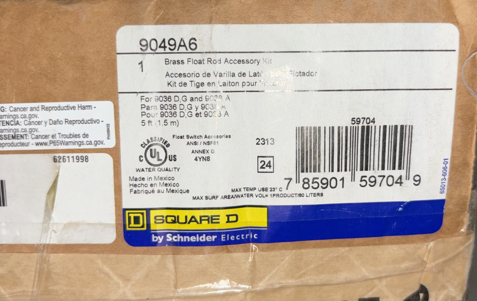 Square D Schneider 9049A6 Brass Float Rod