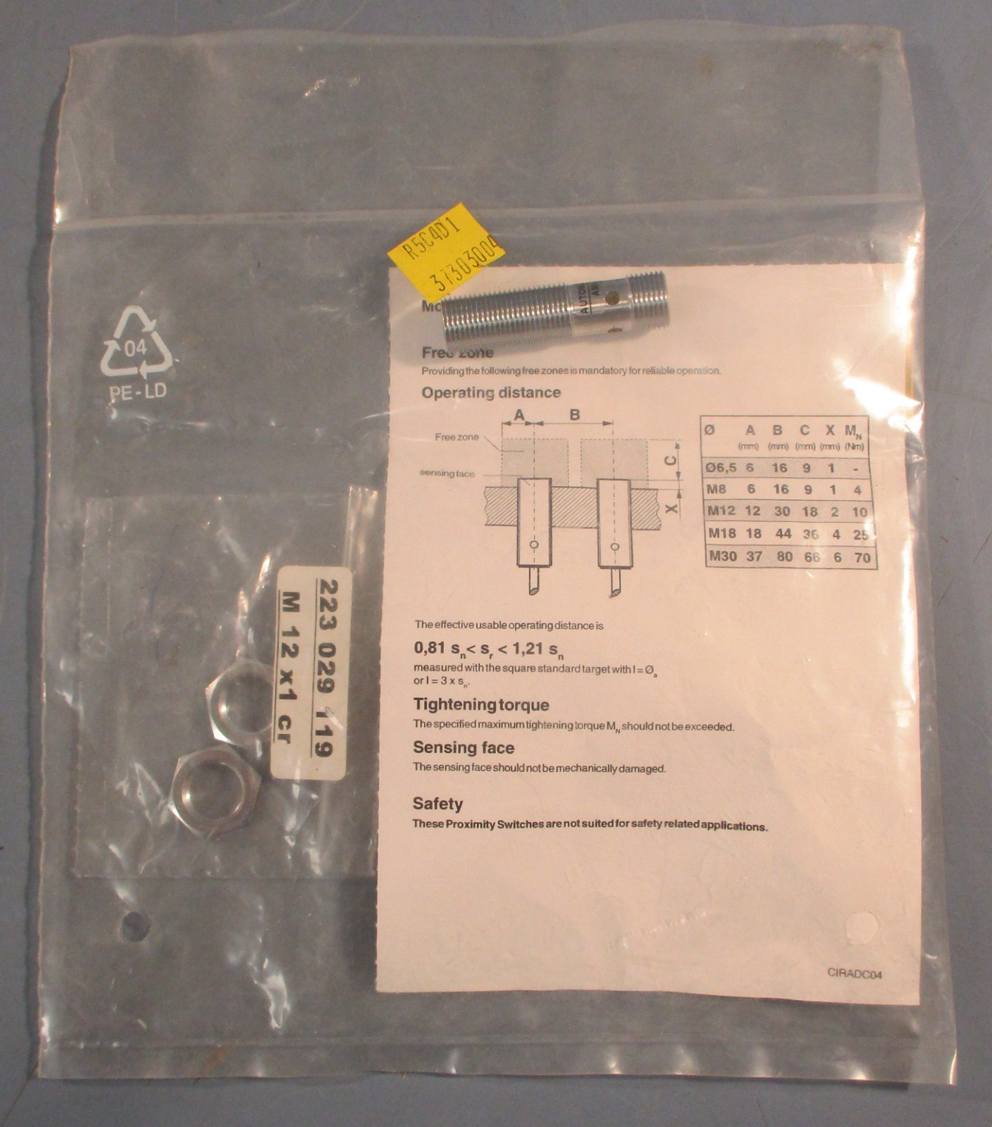 Automation Direct AM1-AN-5H Inductive Proximity Sensor 6 mm Sn 10-30 VDC