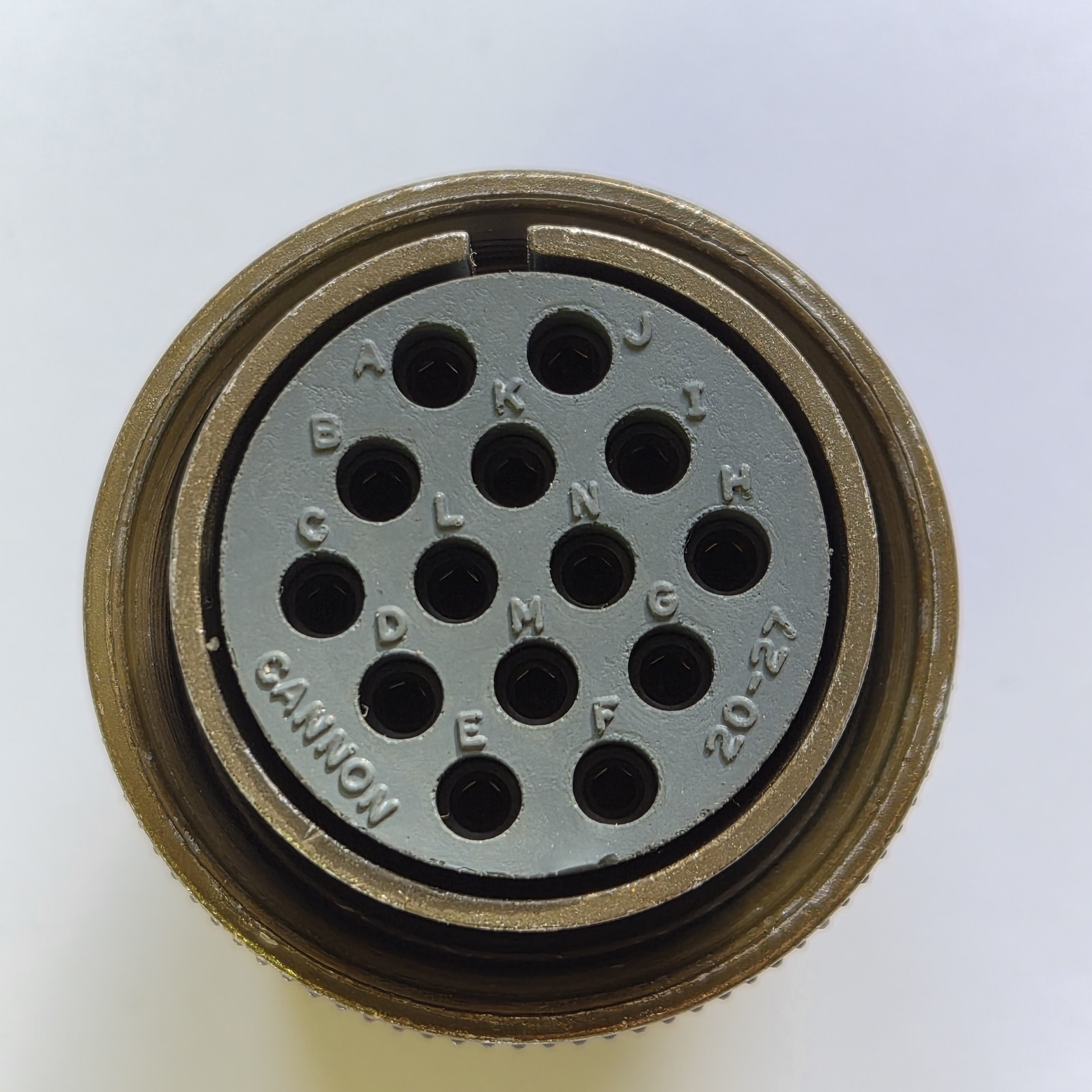 ITT Cannon 14-Pin Connector PN MS3106R20-27S, NSN 5935-00-846-2329, NOS