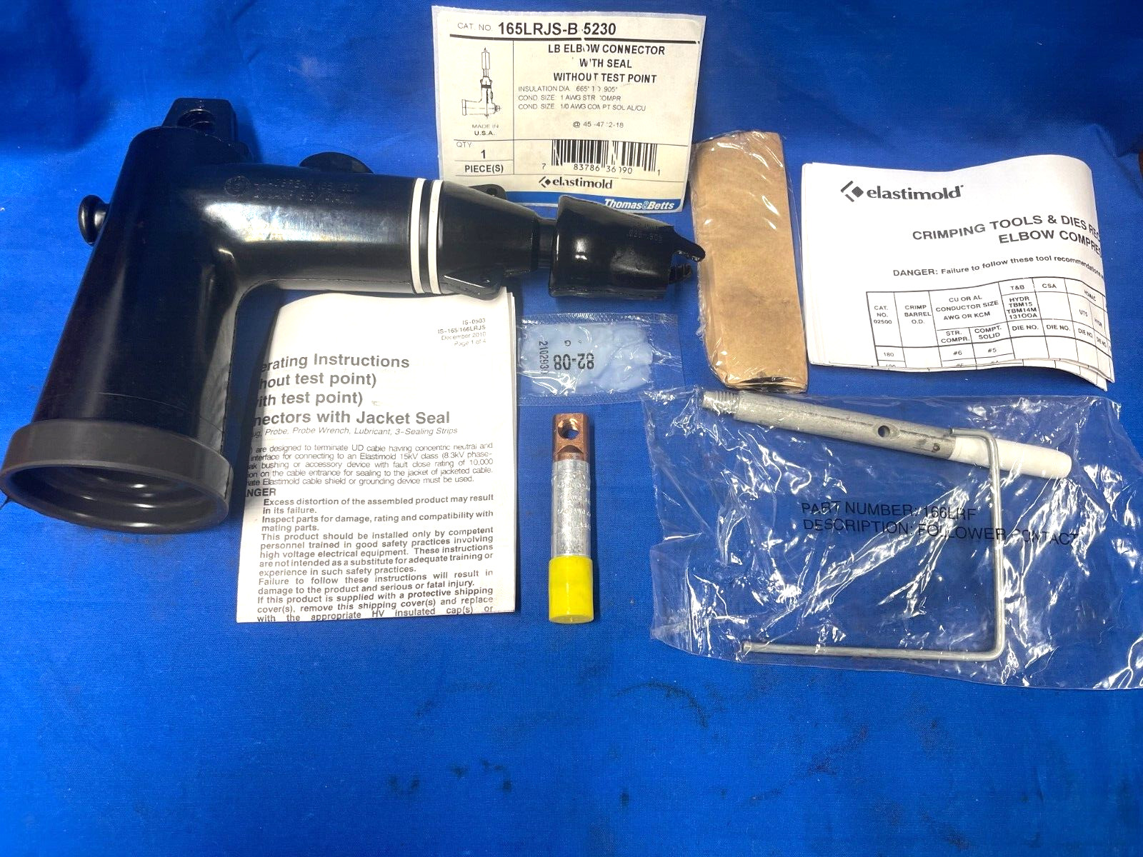 THOMAS & BETTS LOADBREAK ELBOW 165LRJS-B-5230 200A 15KV FULLY SHIELDED RUBBER
