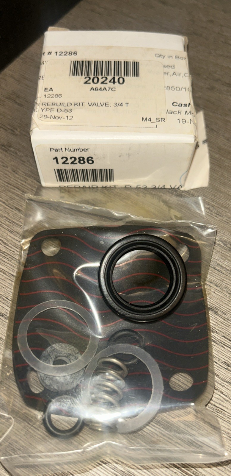 Cash Valve 12286 rebuild kit for a 3/4″ Type D-53 valve. Free Shipping! 6B