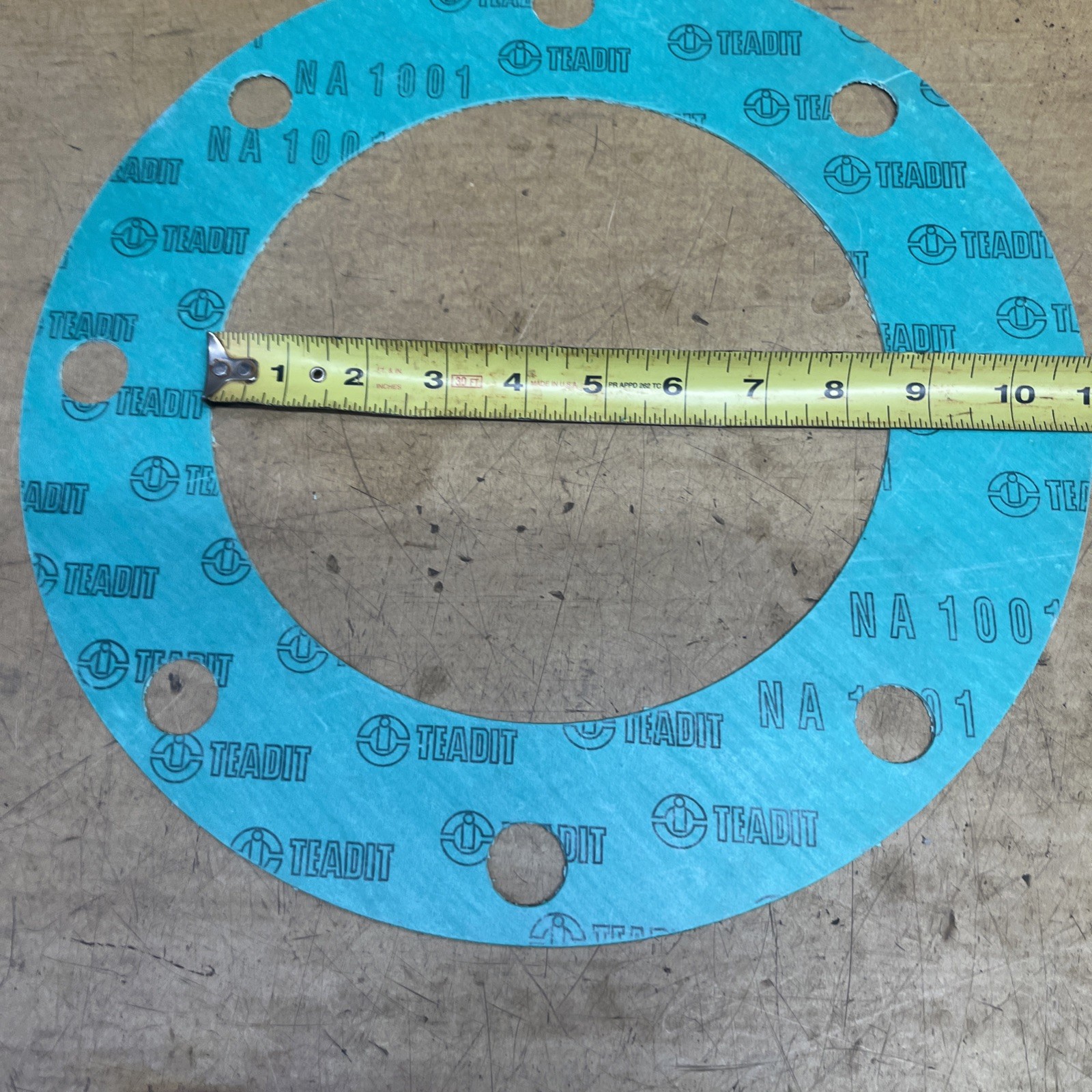 8″ Teadit NA-1001 Full Face 1/8″ 8″ Flange To Flange Flat Gasket