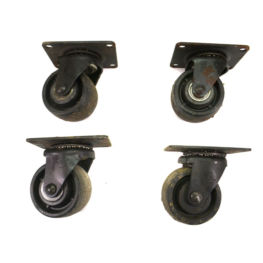 (Lot of 4) Faultless Steel Industrial Swivel 3″ x 1.75″ Rolling Caster Wheels