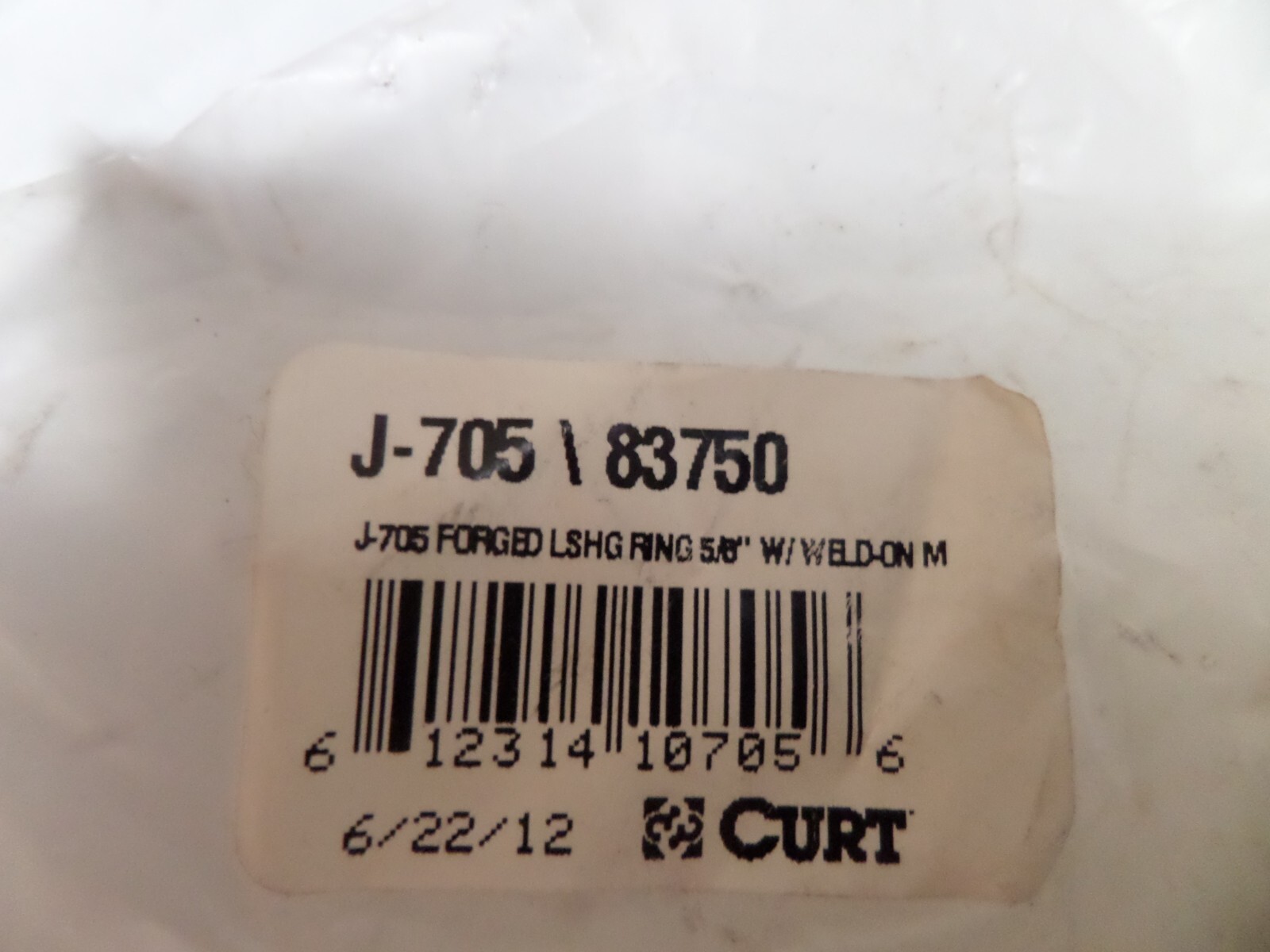 ⭐NEW IN BAG⭐Curt J-705 83750 18,800 Lb Cap 5/8″ Forged D-Ring W/Bracket Weld On