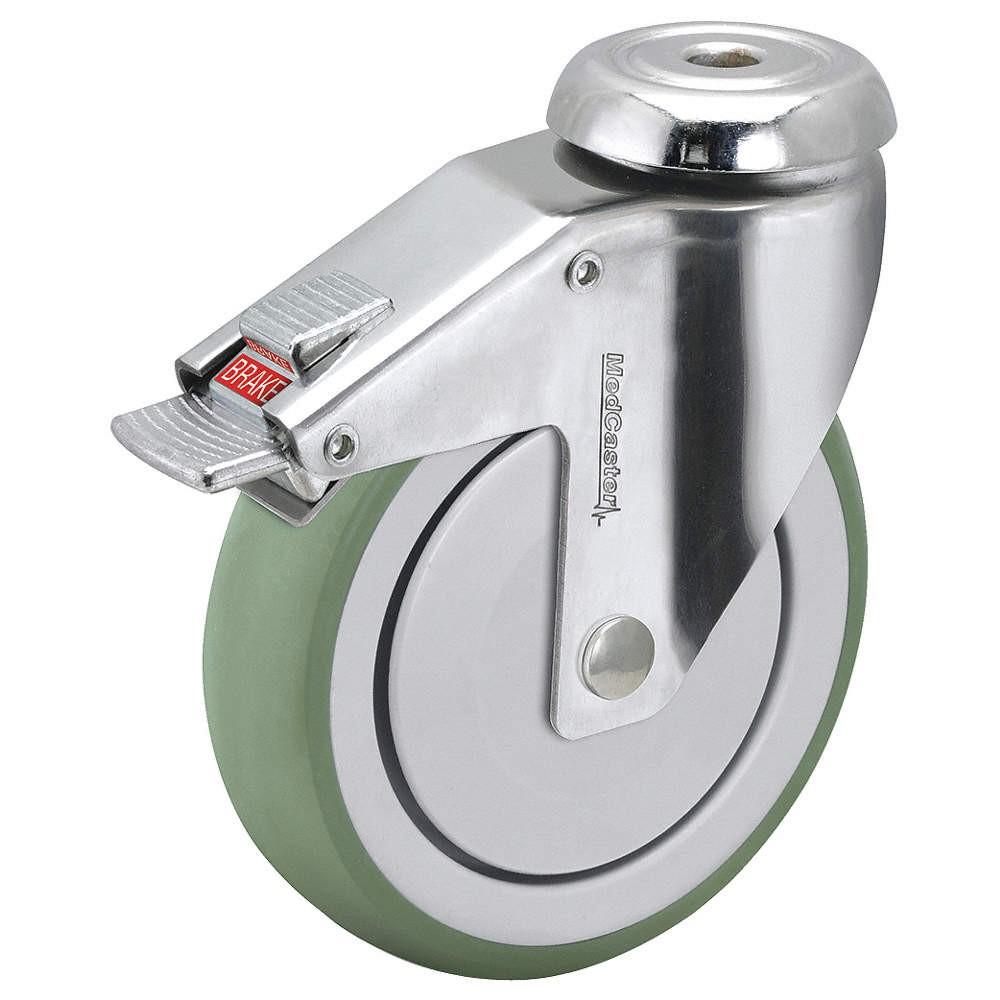 MEDCASTER CH06AMP125TLHK01 Bolt-Hole Caster,6″dia,Swivel,Rubber 56HC33