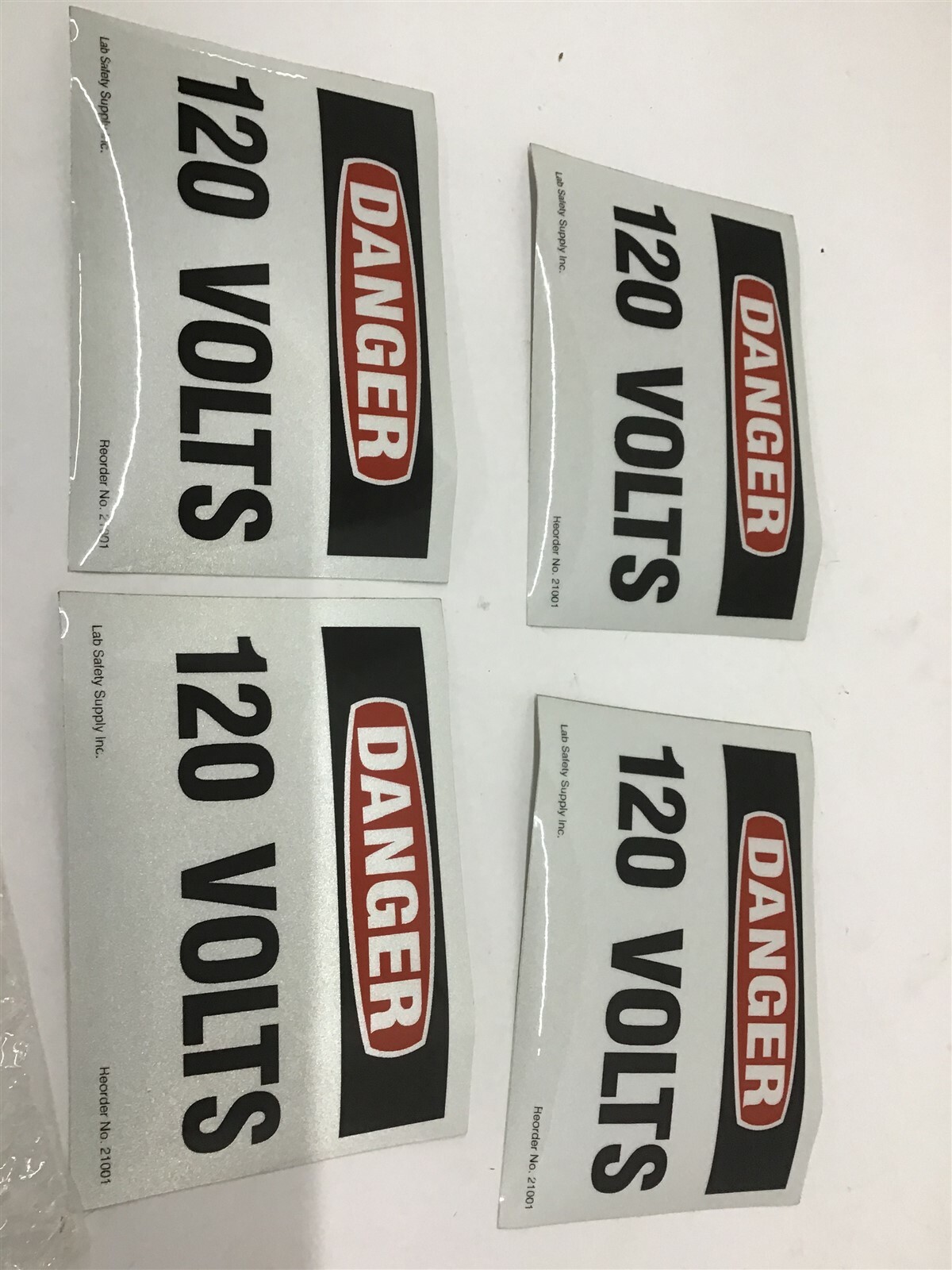 Lab Safety Supply 21001 Danger 120 Volt Sticker 3 1/2″ by 5″ Lot Of 5