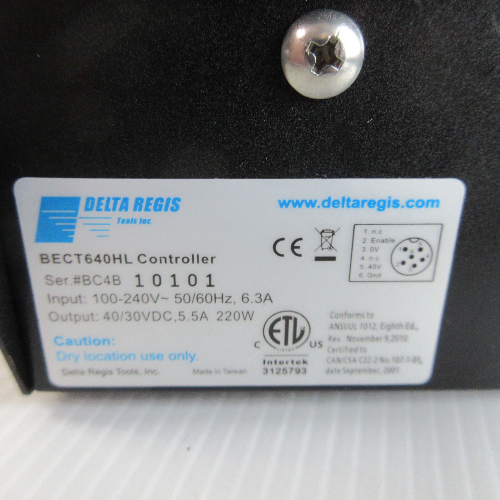 DELTA REGIS ESL628 1000 Rpm Torque 8.9 – 26 in lbs 7 BECT640HL Controller Lot