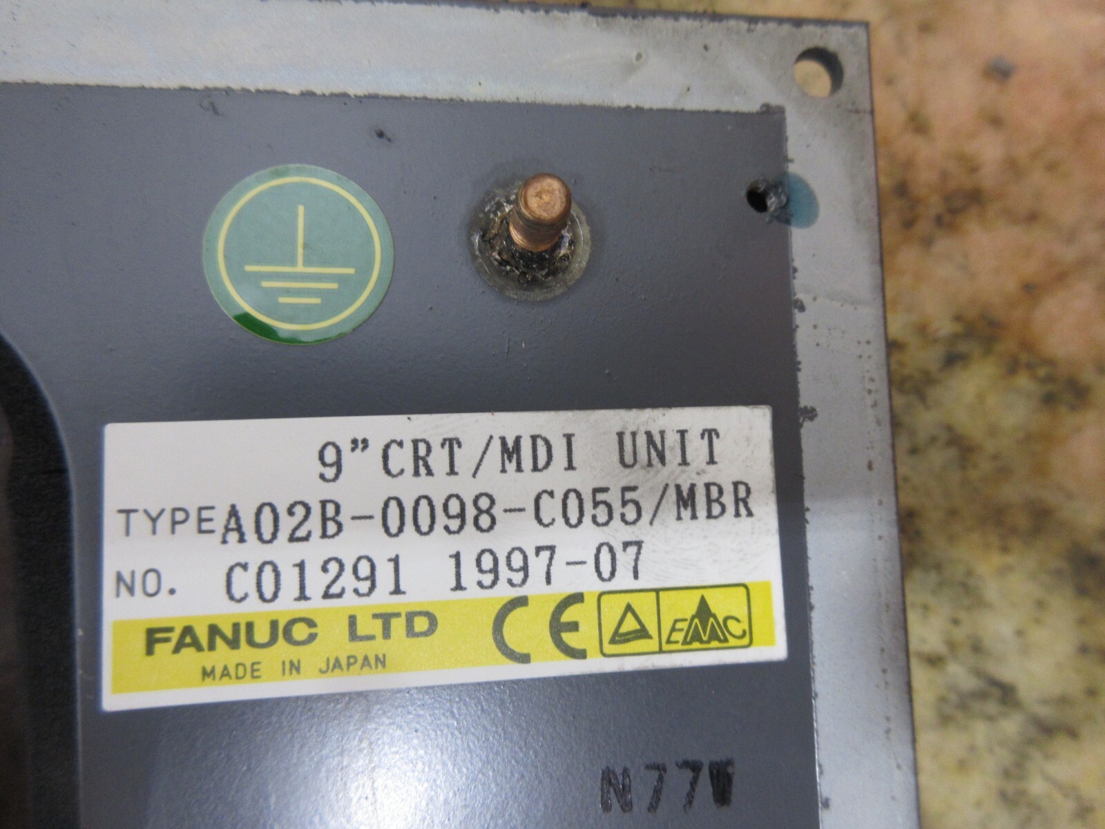 FANUC O-M 9″ CRT/MDI UNIT A02B-0098-C055/MBR A20B-1001-0720 A86L-0001-0237