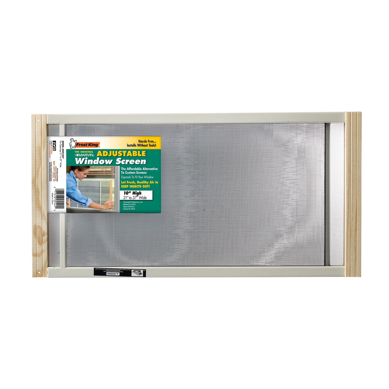 Frost King® AWS1037/6W W.B. Marvin Adjustable Window Screen, 10″ High