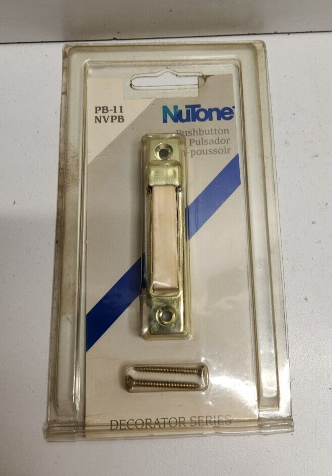 NEW OLD STOCK! NUTONE 10-16V IVORY/BRASS DOORBELL PUSH BUTTON PB-11