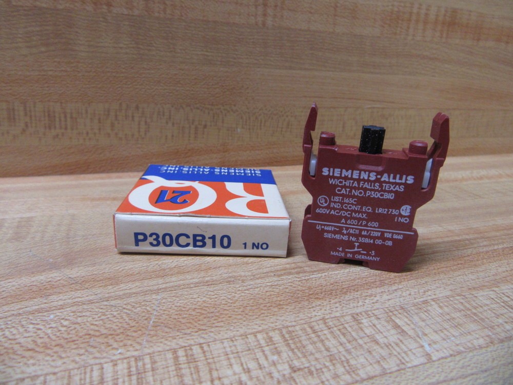 Siemens-Allis P30CB10 Contact For Pushbutton 1NO (Pack of 6)