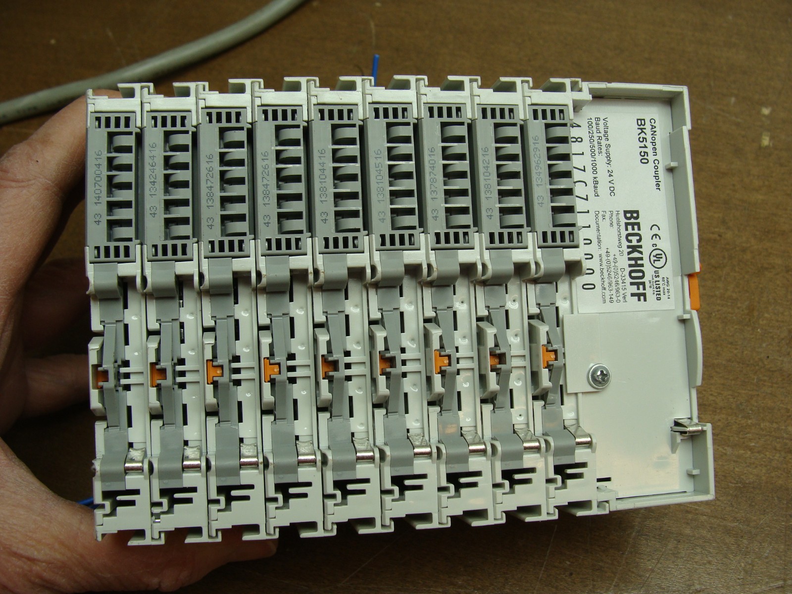 BECKHOFF BUS COUPLER CANOPEN BK5150 W/VARIOUS I/O MODULES (SEE DESC)