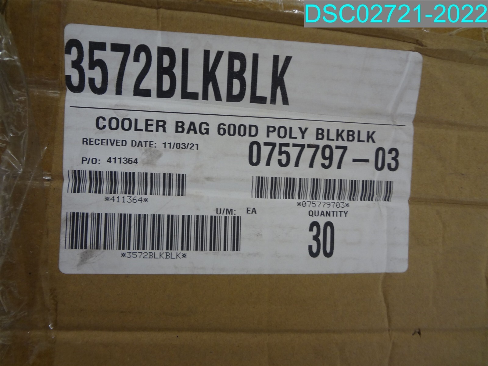 QTY=30: #3572BLKBLK – Silk-Screen PACK-N-GO COOLER BAG 12 ½” W x 12 ½” H x 7″ D
