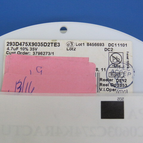 VISHAY 293D475X9035D2TE3 Qty of 100 per Lot CAP TANT 4.7 UF 35 V 10% EIA_D
