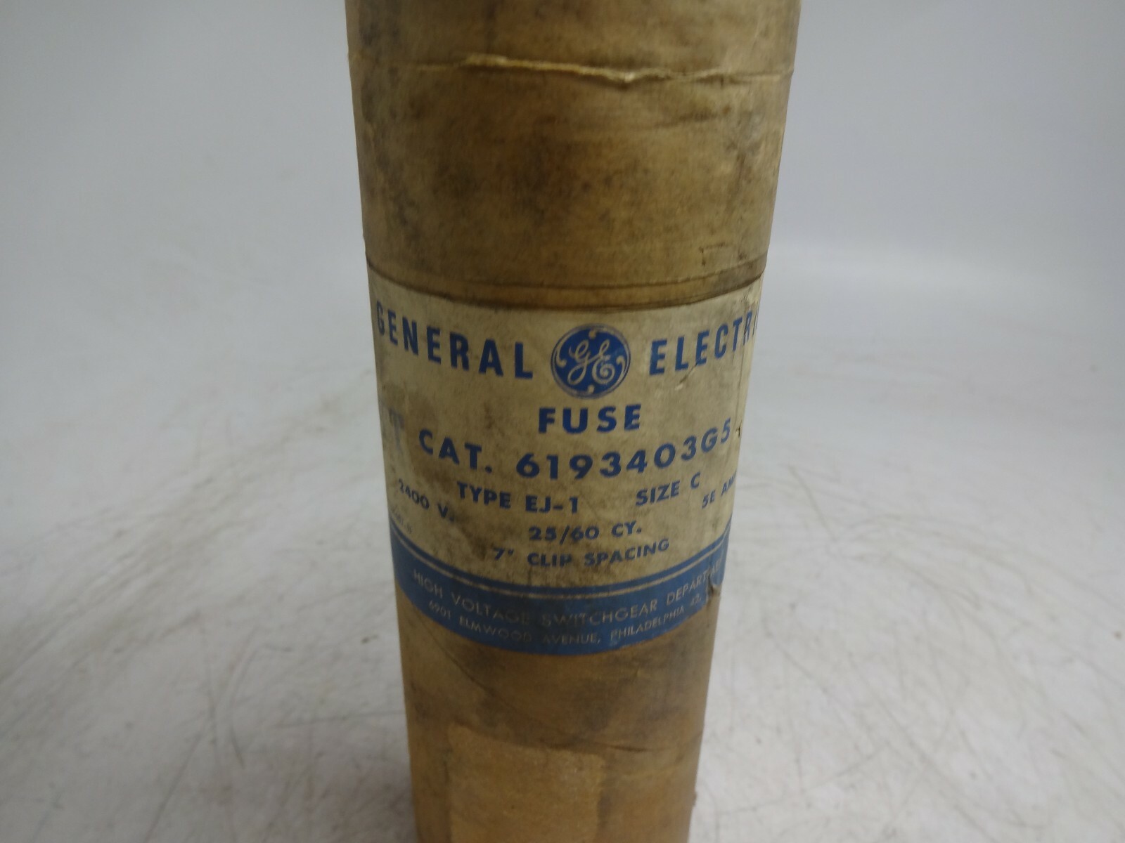 General Electric 6193403G5 Type EJ-1 Fuse 5E Amps 2400 Volts