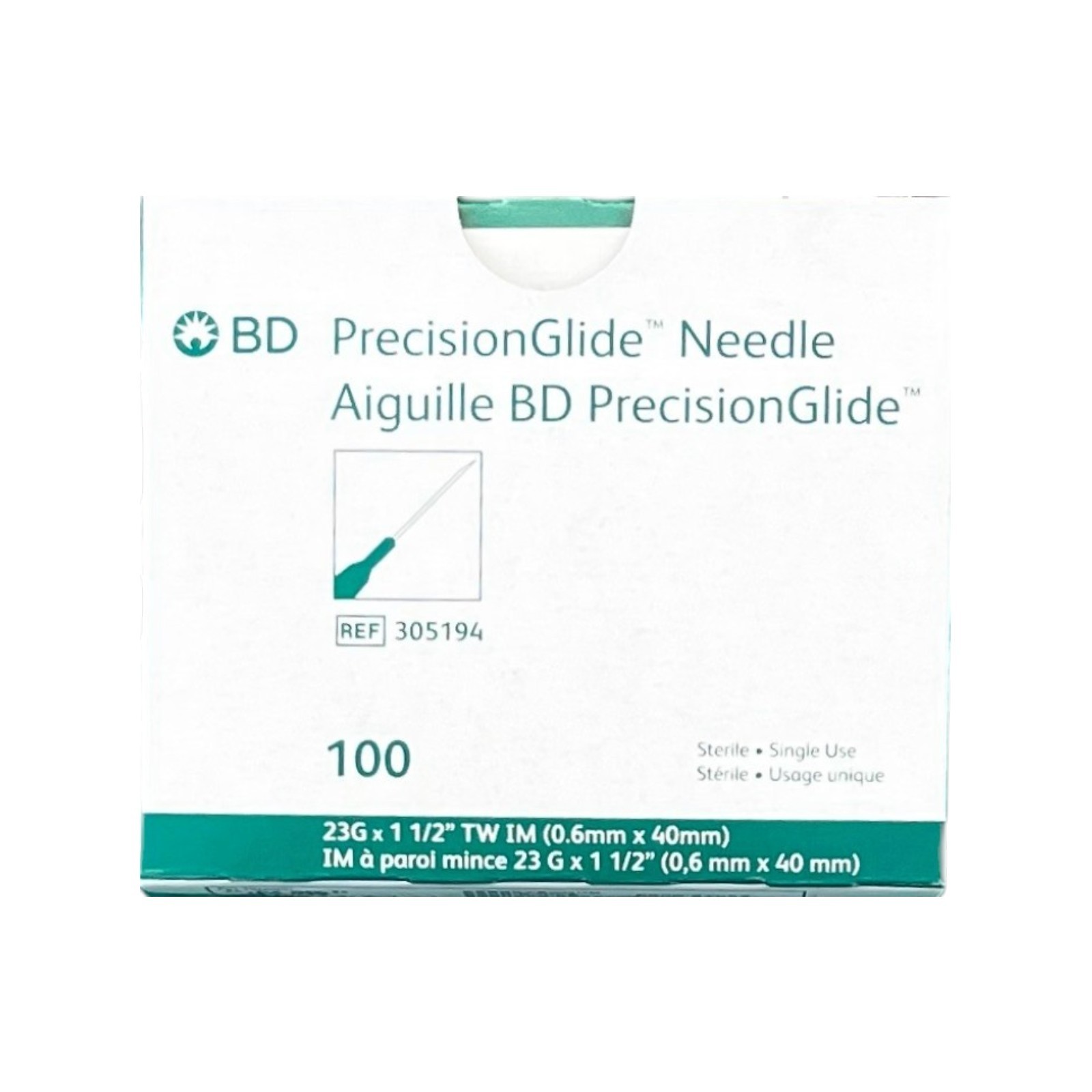 BD PrecisionGlide 305194 23G x 1 1/2 TW IM (0.6mm x 40mm) Sterile – 1000 Pcs