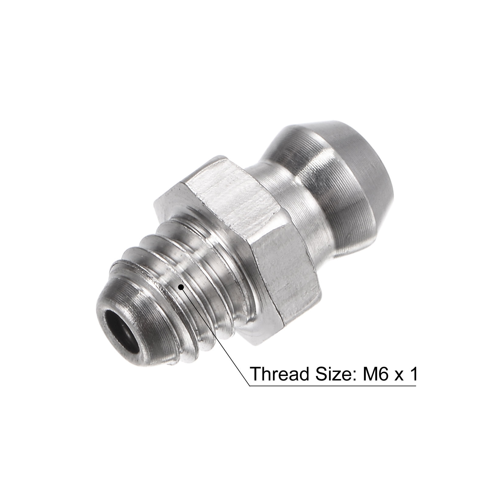 20Pcs 201 Stainless Steel Straight Hydraulic Grease Fitting M6 x 1mm Thread