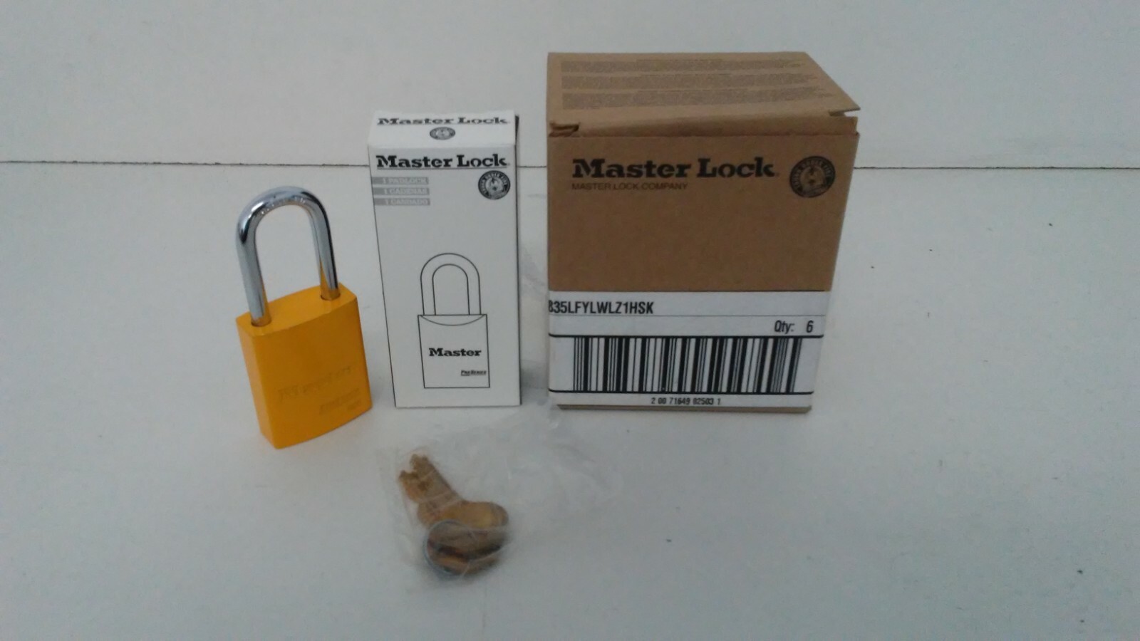 LOT OF (6) NEW IN BOX! MASTER LOCK KEYED DIFFERENTLY PADLOCKS 6835LFYLWLZ1HSK