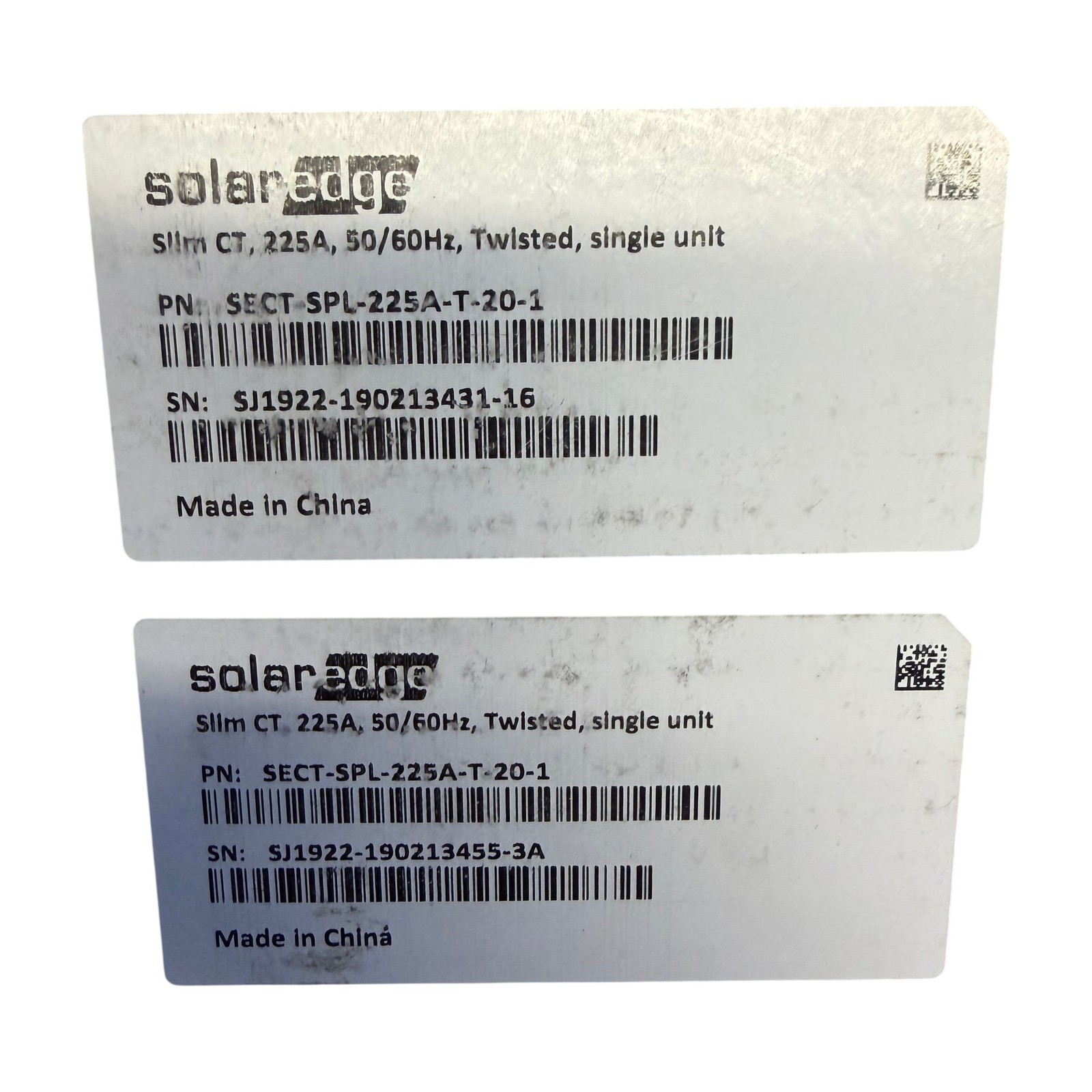 LOT OF 2 SolarEdge SECT-SPL-225A-T-20-1 Slim CT 225A 50/60Hz Twisted Current Tra