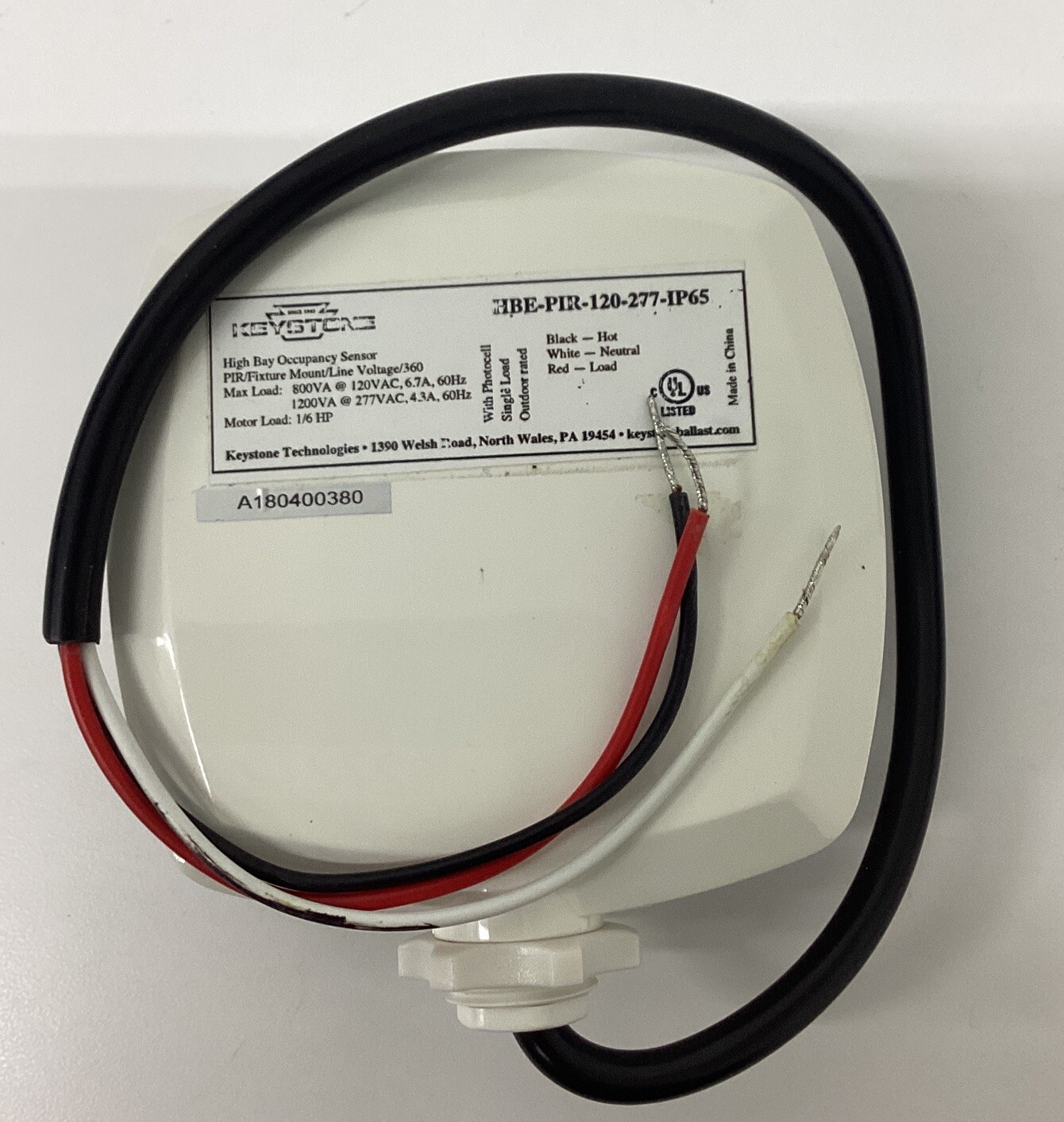 Keystone HBE-PIR-120-277-IP65 Passive Infrared Occupancy Sensor