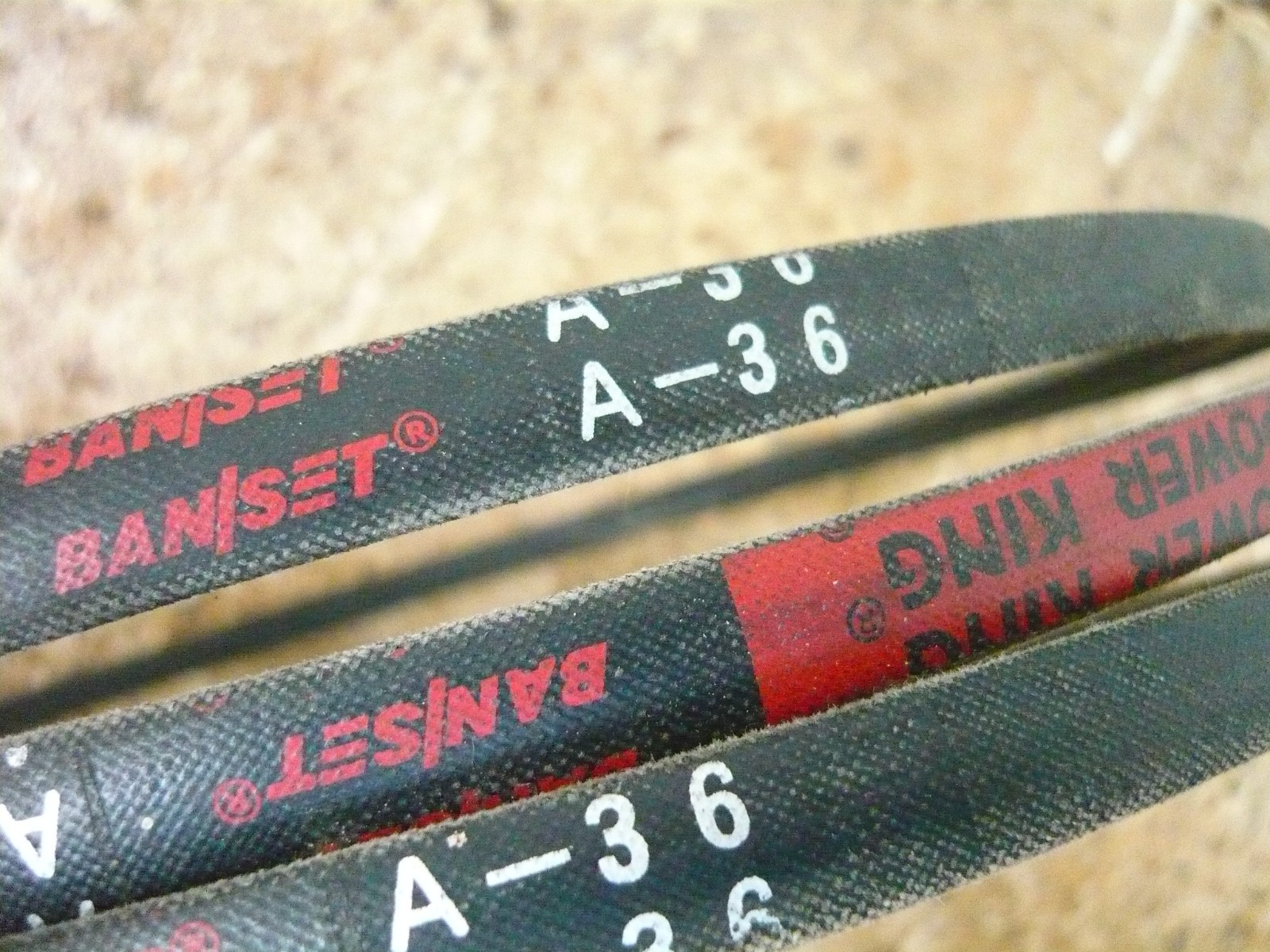 Bando American BanSet Power King A36 Belt / V-Belt Lot Of Three (3) New / NOS
