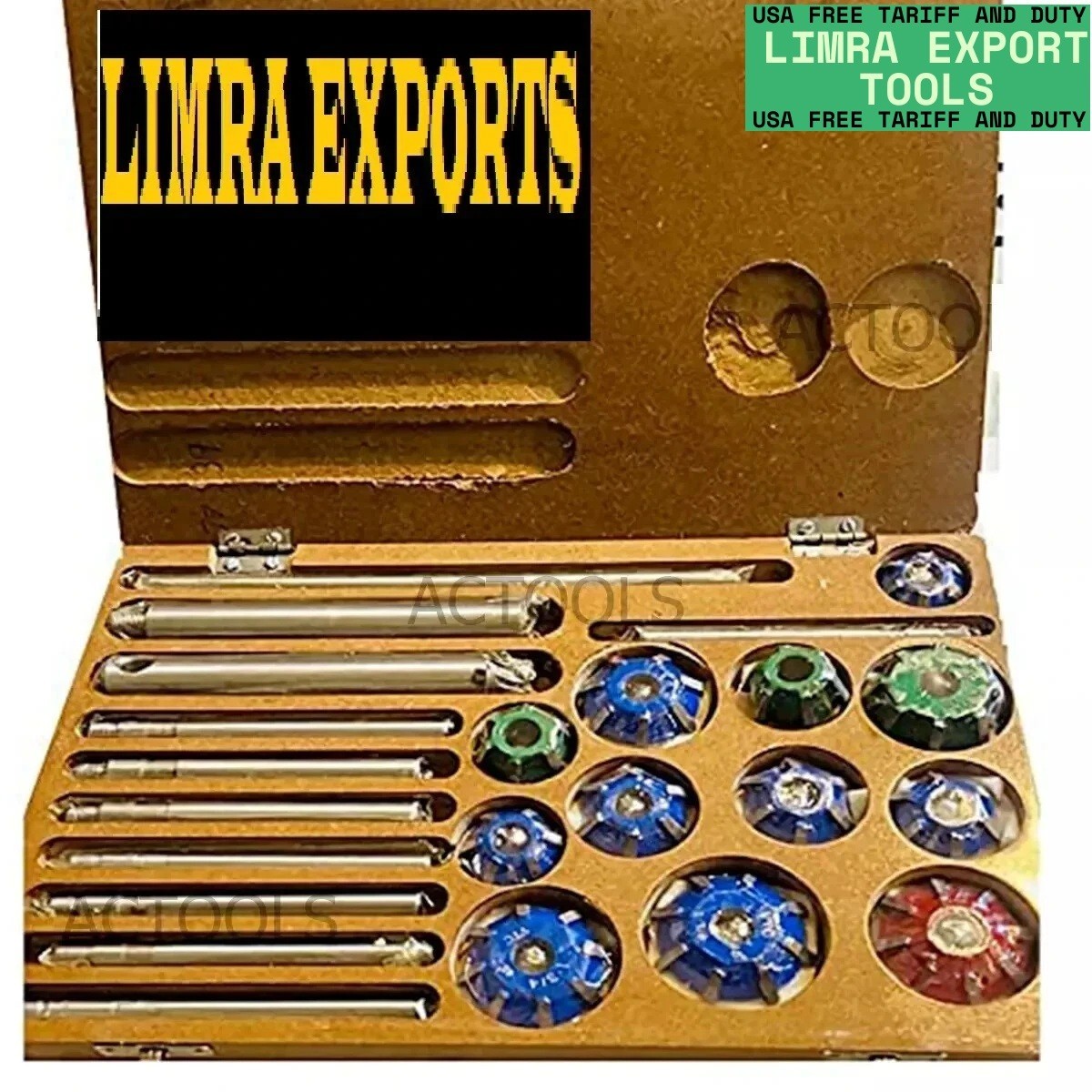 CARBIDE TIPPED VALVE SEAT CUTTER SET 24 PCS 1.1/4″ TO 1.7/8″ 45 + 30,70 DEG BEST