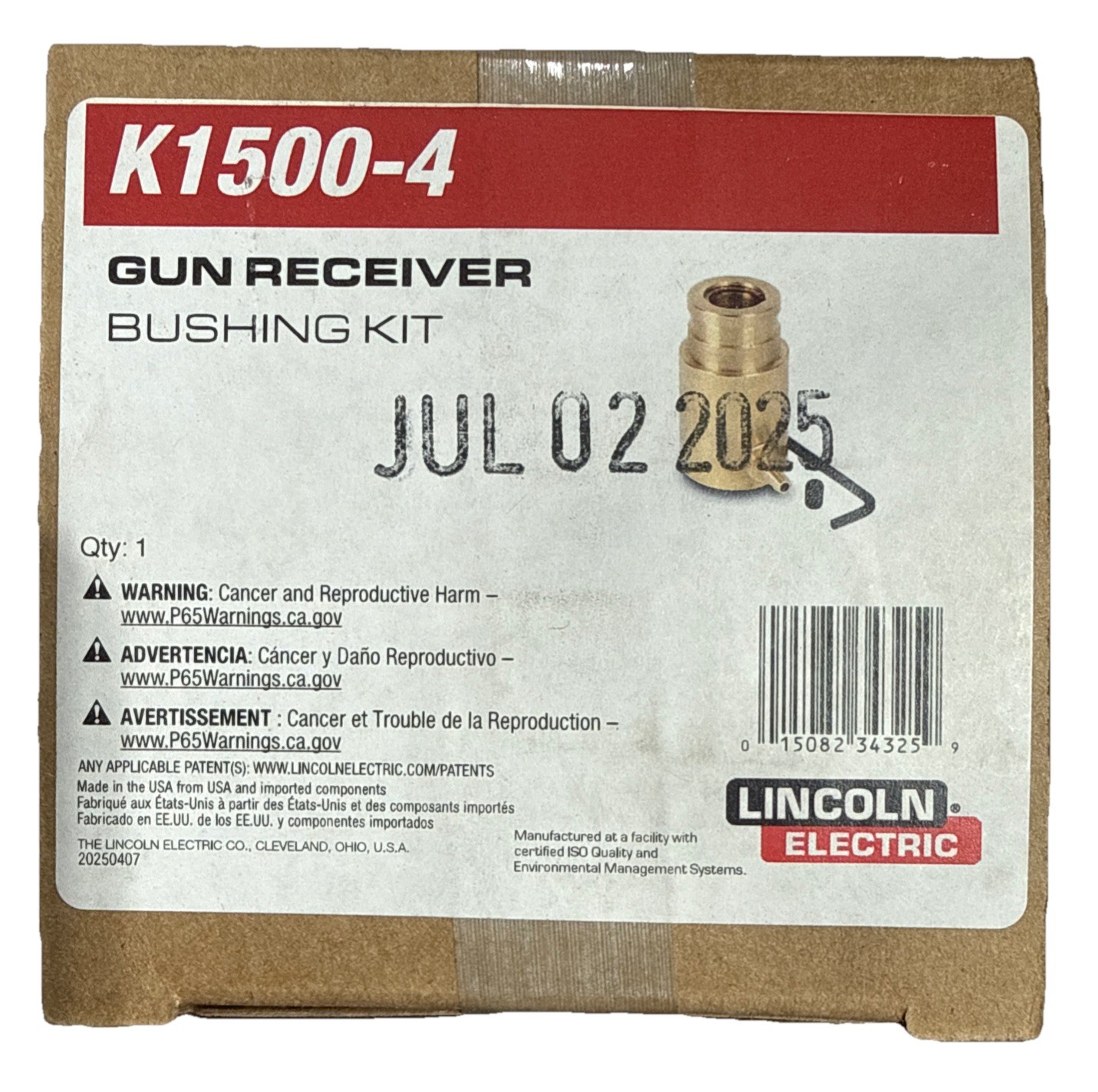 Lincoln Electric K1500-4 Gun Receiver Bushing Kit.