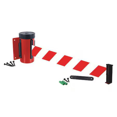 Retracta-Belt Wm700rd-Rwd-Re Retractable Belt Barrier, 10 Ft., Red