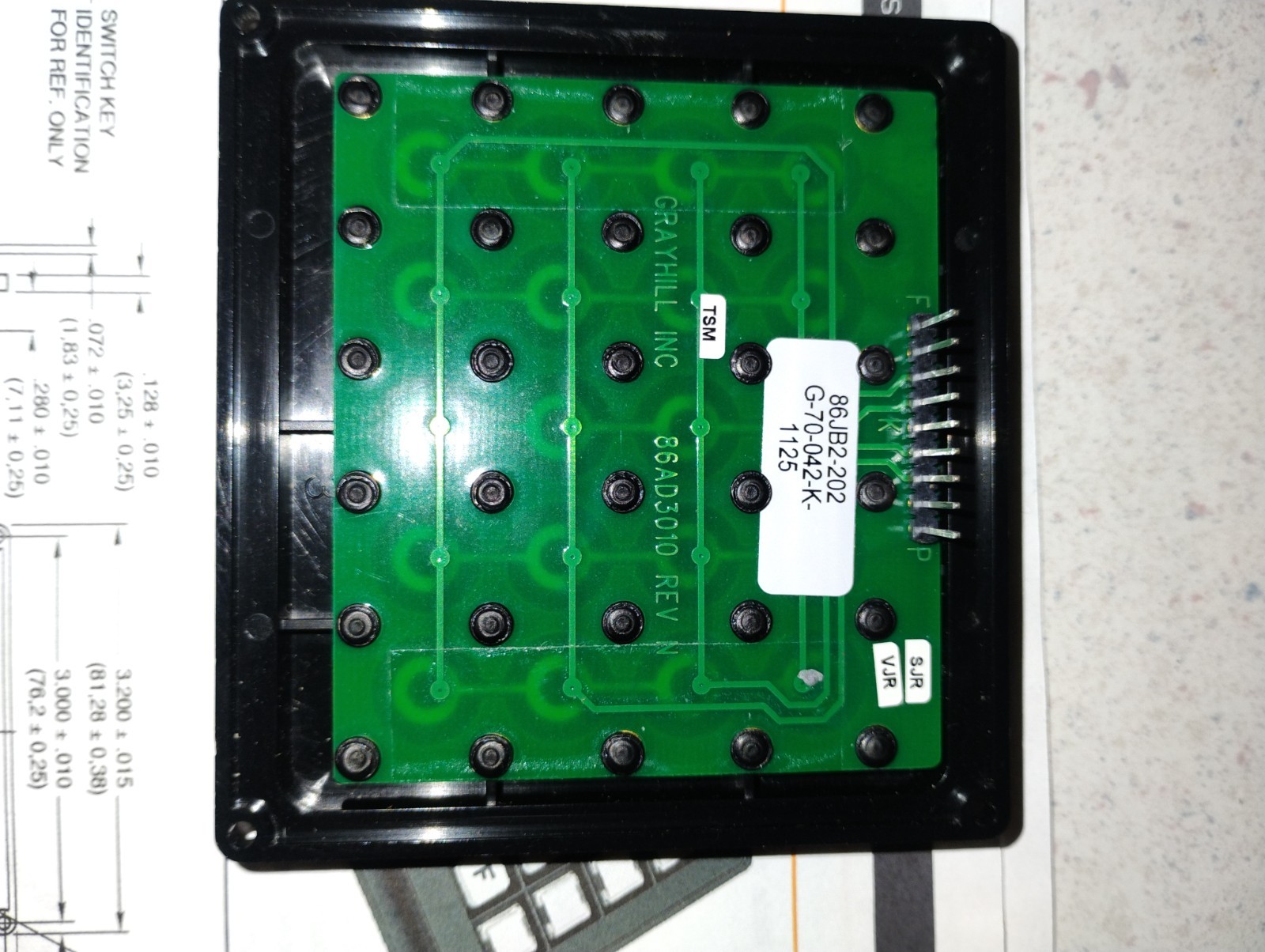 Grayhill Keypad P/N B6JB2-202 Perfect condition