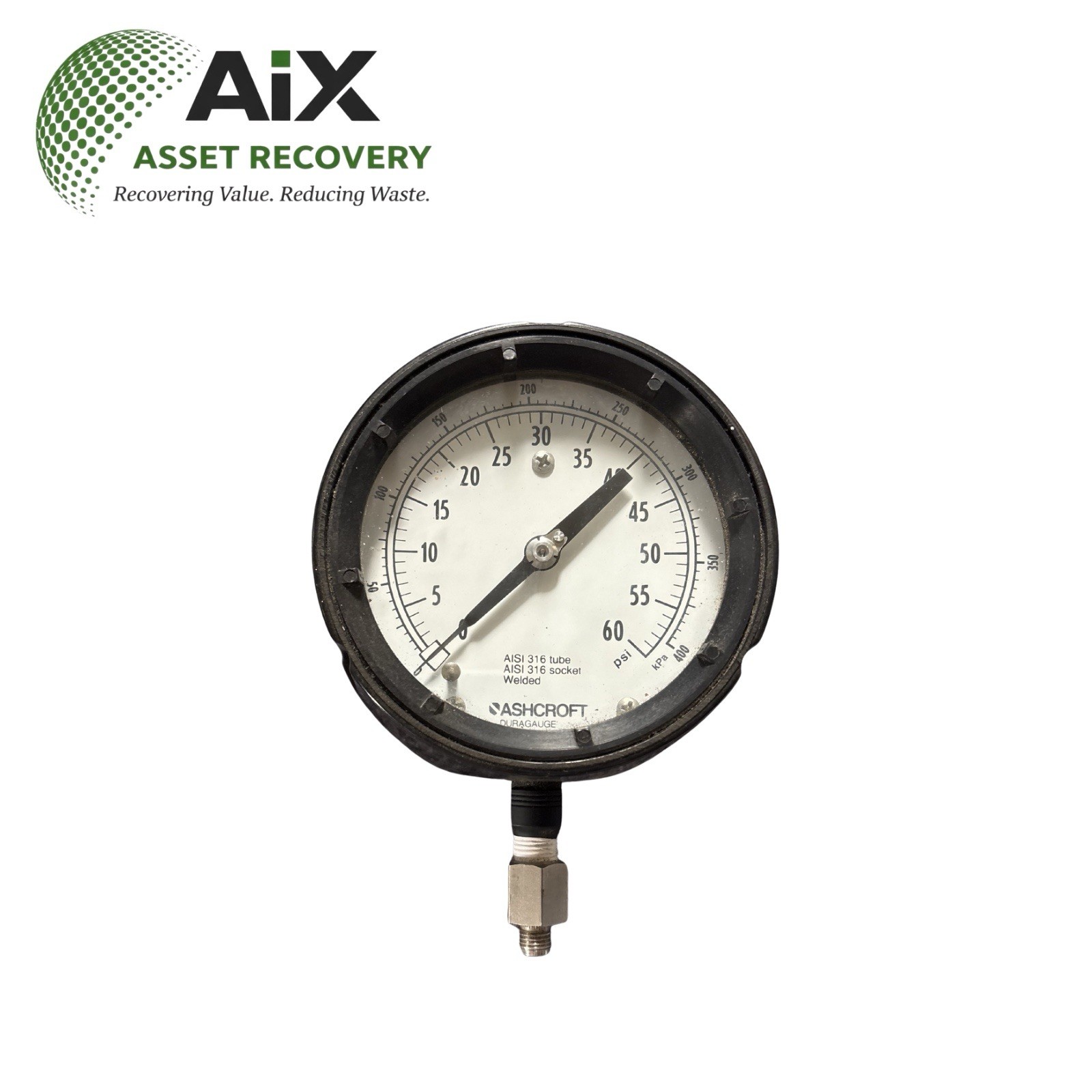 ASHCROFT 250-2362-B TEST GAUGE 0-60 PSI 0-400 KPA