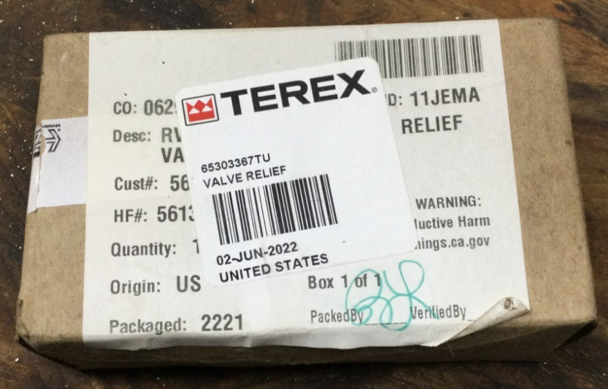 Terex 65303367 Valve Relief
