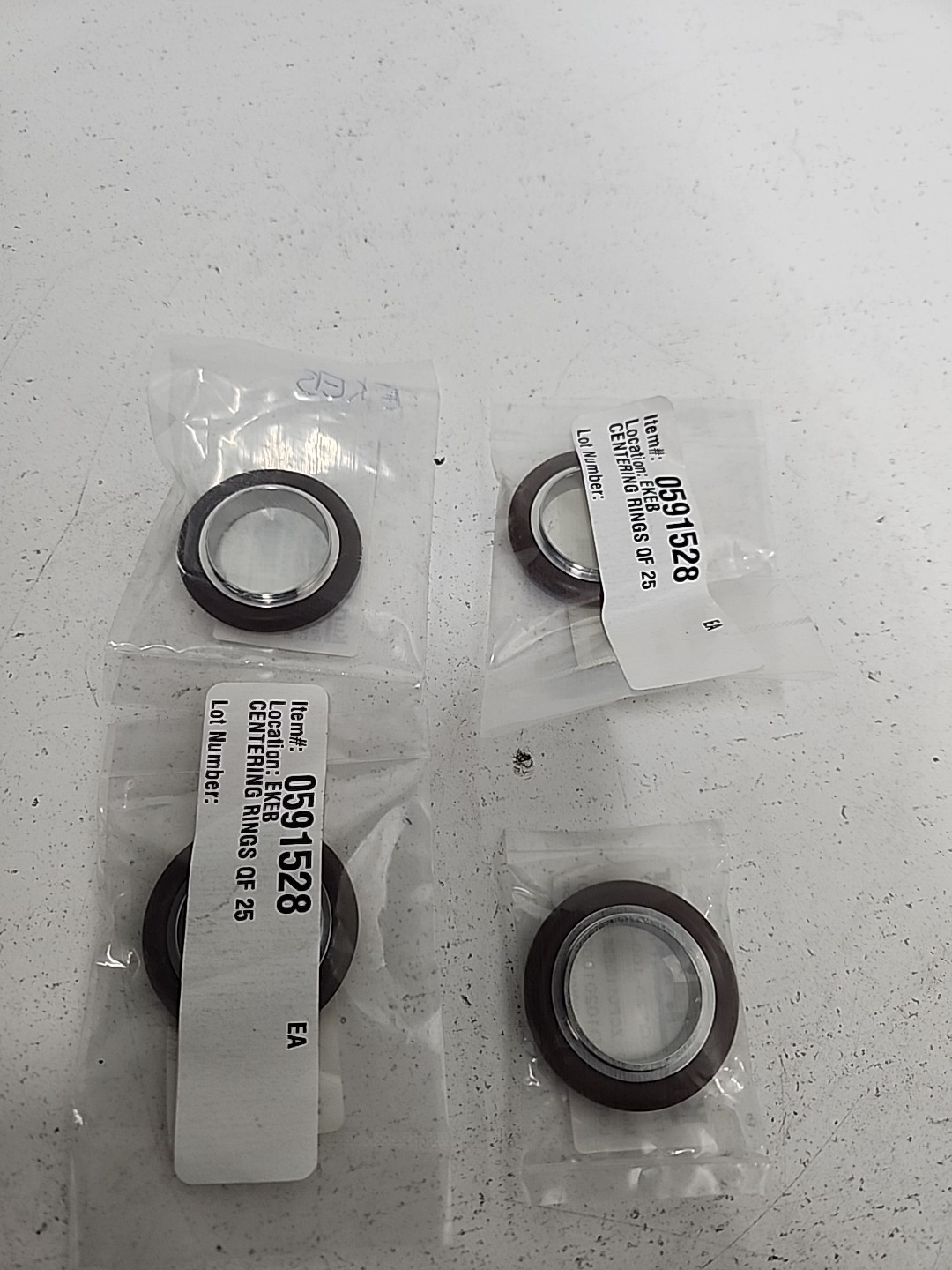 Kurt J Lesker QF25-100-SRV Centering Ring (LOT OF 4) **NOS**